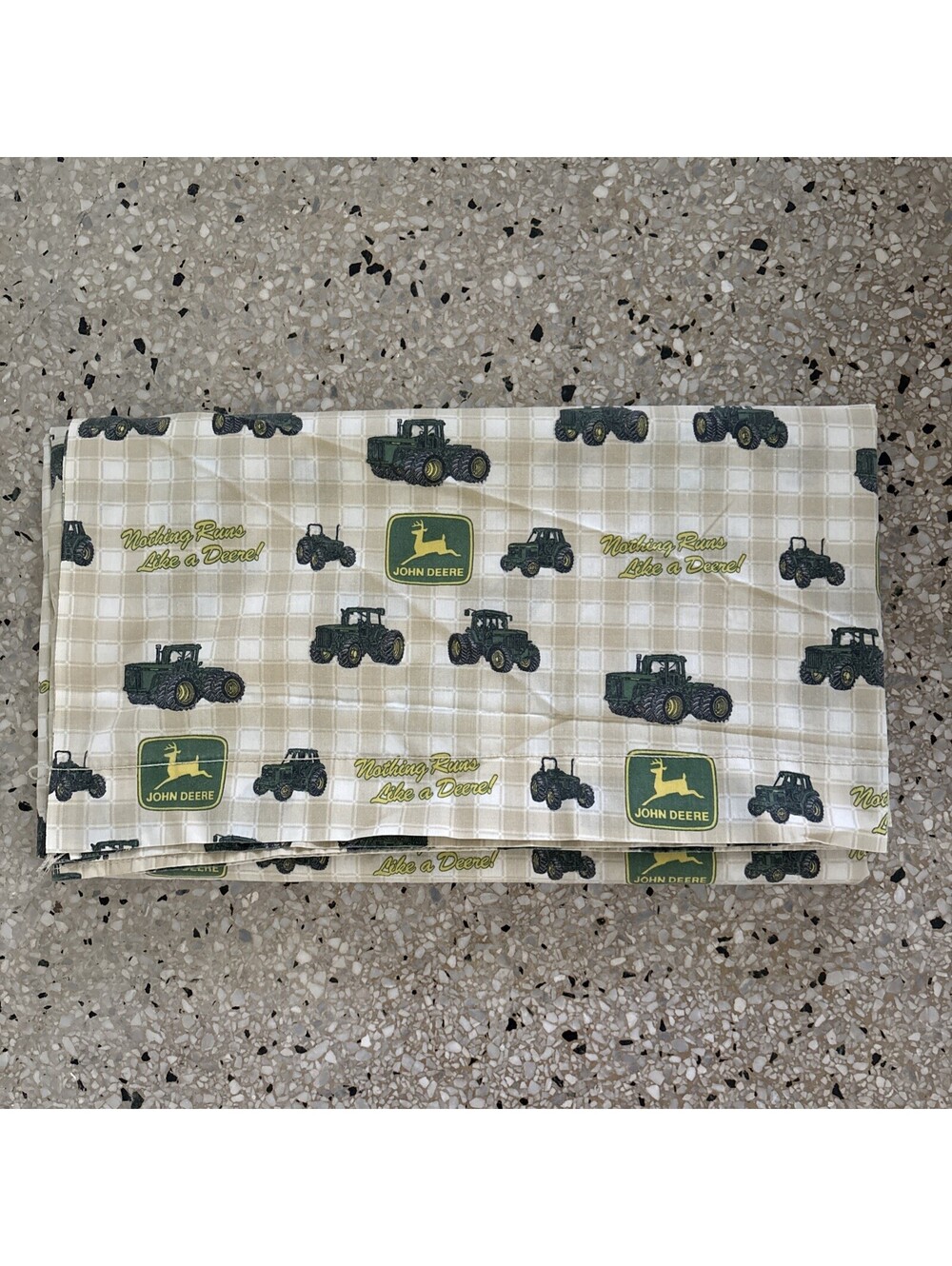 Vintage John Deere Flat Sheet Tractor 80X90” King Nothing Runs Like a John Deere